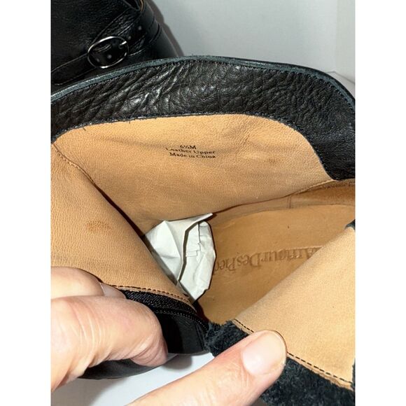 L'Amour Des Pieds Black Leather Ankle Boots Buttery Soft Bootie Buckle Block 6.5 - Picture 15 of 16